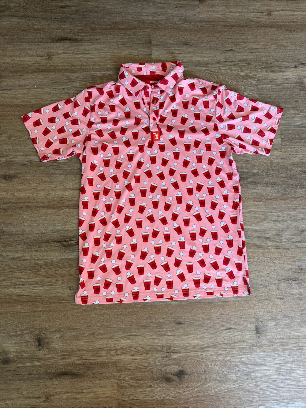 Men's Bogey Bros Polo Shirt with Beer Pong Print